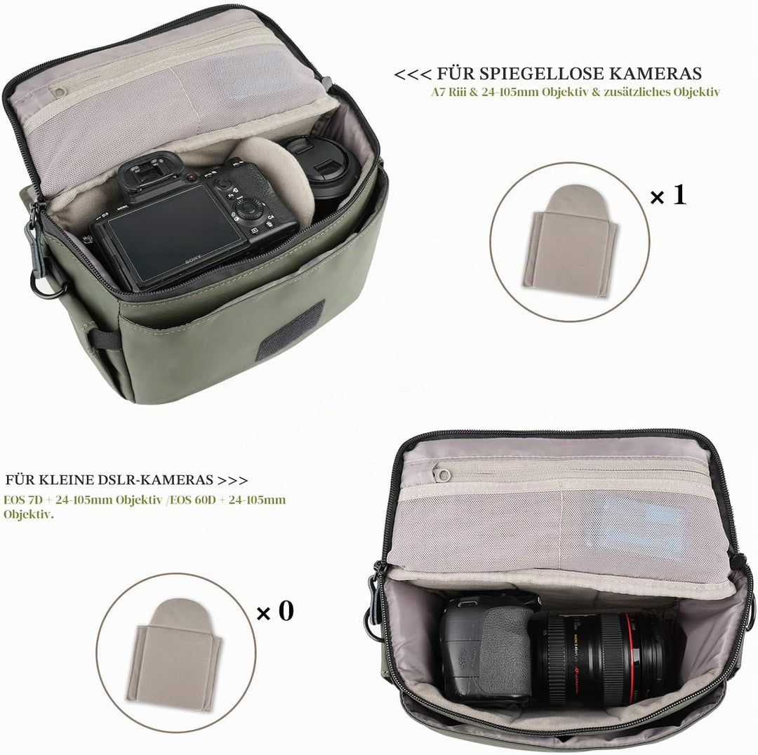 Besnfoto Kameratasche Kleine DSLR Kamera Umhängetasche für Fotografen wasserdichte Messenger Bag Cro