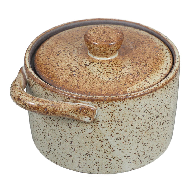 Vintage Keramik Steintopf mit Deckel Japanischer Wasserbad Dampfgarer Vielseitiger Suppentopf für Kl
