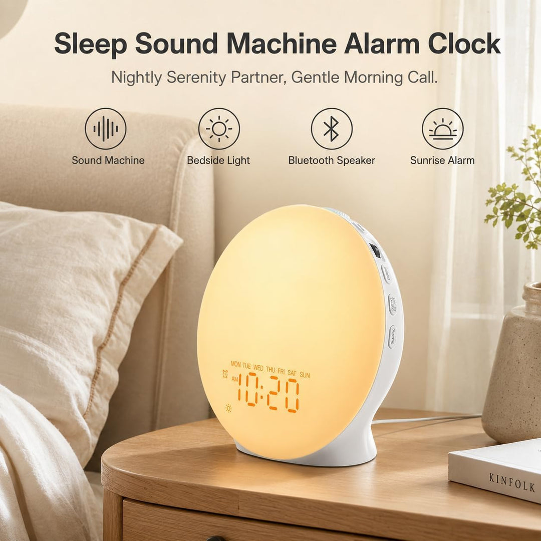 Sound Machine White Noise Machine with 22 Soothing Sounds, 17 Night Lights, Bluetooth Speaker, Sleep