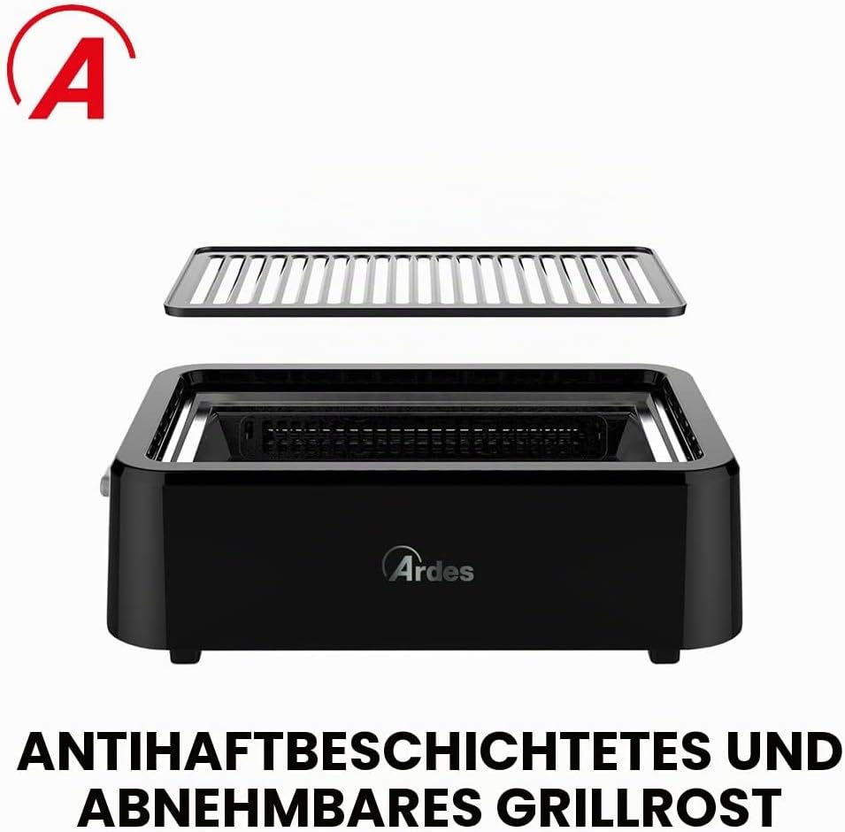 ARDES - ARGRILL01 Rauchfreier Elektrogrill GRILL AMO, BBQ, Rauchfrei, Infrarotheizung 1100 W, Tragba