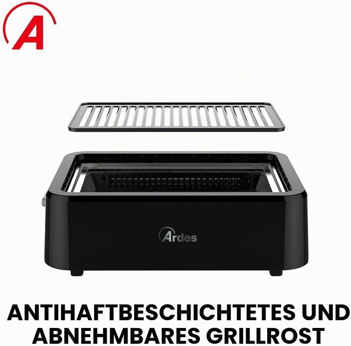 ARDES - ARGRILL01 Rauchfreier Elektrogrill GRILL AMO, BBQ, Rauchfrei, Infrarotheizung 1100 W, Tragba