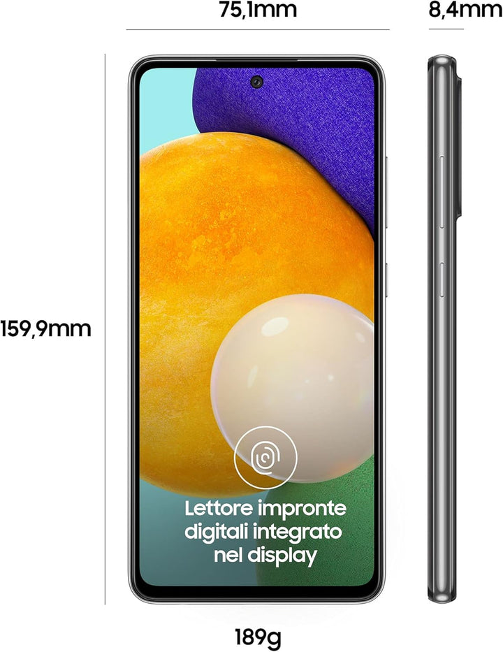 Samsung Galaxy A52 Smartphone, 6,5-Zoll-FHD+ Infinity-O-Display, 6 GB RAM und 128 GB erweiterbarer i