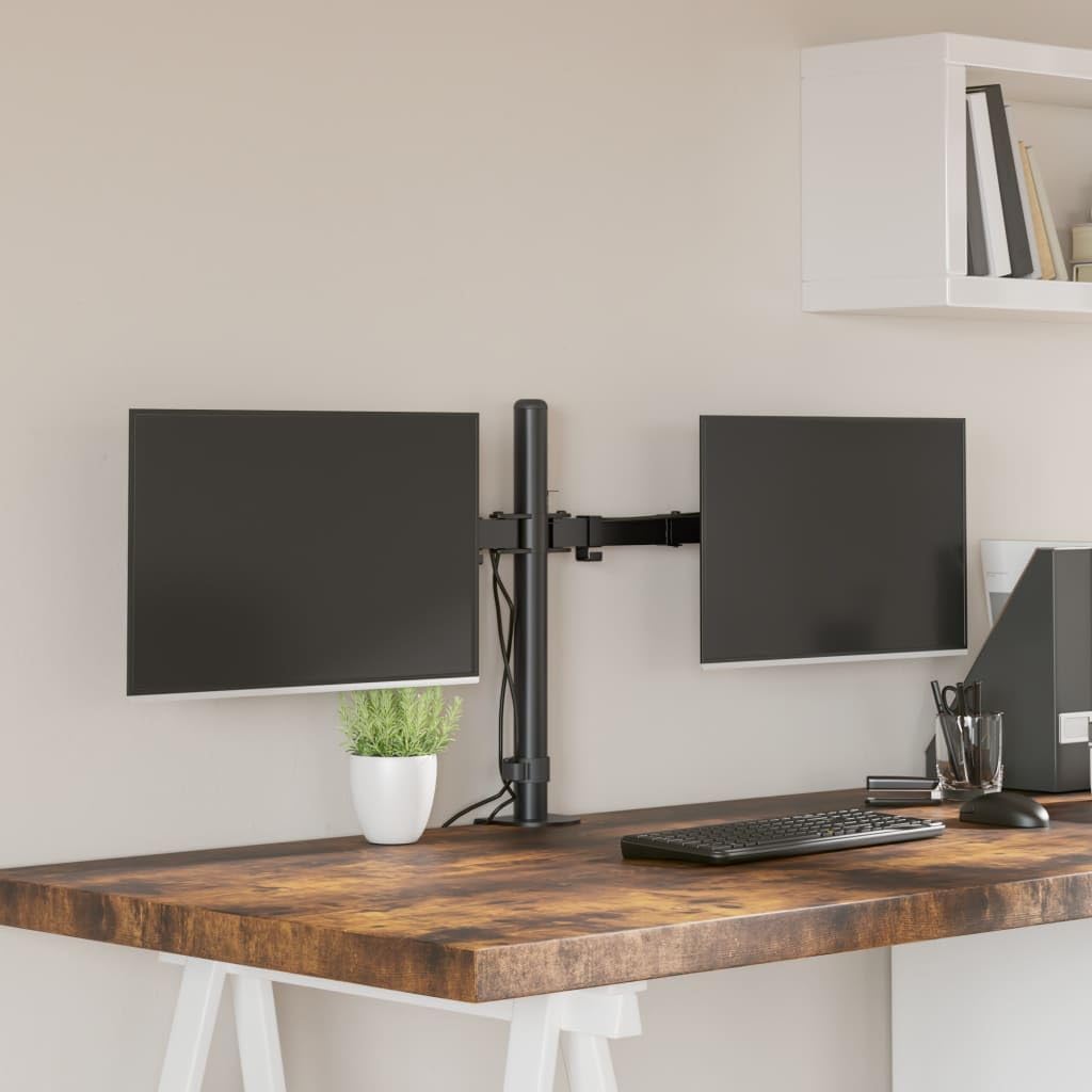 vidaXL Tischhalterung, Verstellbar Monitorhalterung mit C-Klemme, Bildschirmhalterung für 2 Monitore
