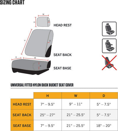 Carhartt Sitzbezüge, universal, aus Nylon, für Autos, LKWs und Autositzbezüge Kies Universal Nylon D