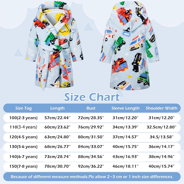 Bademantel für Kinder Mädchen Jungen Fleece Kinderbademantel mit Kapuze, Flanell Flauschig Morgenman