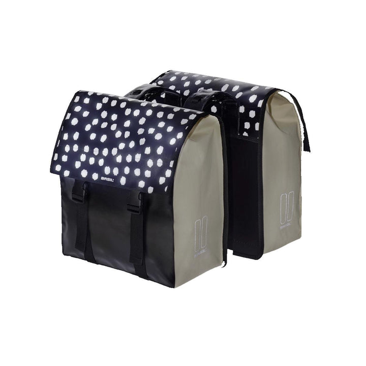 Basil Unisex – Erwachsene Urban Load Db Satteltaschen 41 cm x 18 cm x 46 cm Black Reflective/White,