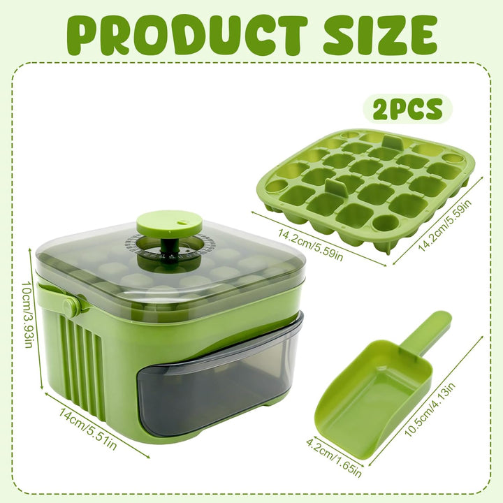 Easy Press Ice Maker, Ice Cube Maker, Ice Cube Tray mit Bin und Scoop, Eiswürfelmacher, Eiswürfelber
