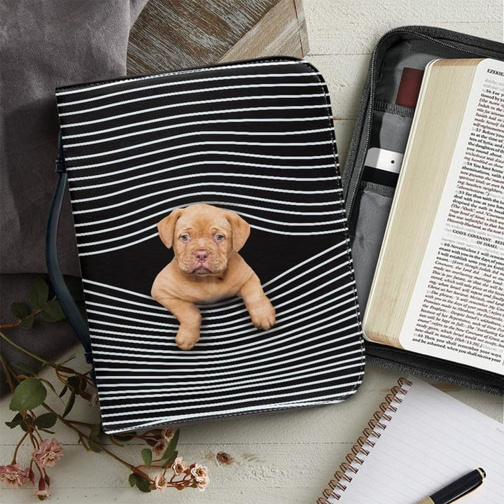 Buchhülle mit Hunde-Motiv, 3D-Hundemuster, für Bücher bis zu 30,5 x 22,9 x 6,1 cm M-[9.2x6.3in=23.4x