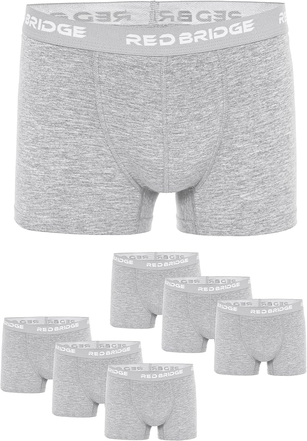 Redbridge Herren Boxershorts Set – 6er Pack enganliegende Unterhosen aus Baumwolle – Elastischer Bun