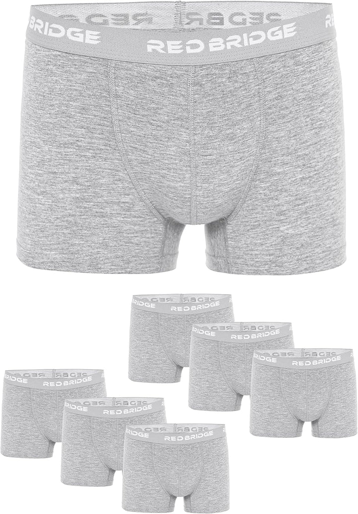 Redbridge Herren Boxershorts Set – 6er Pack enganliegende Unterhosen aus Baumwolle – Elastischer Bun