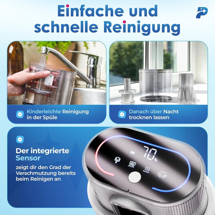 Milbensauger Mateo (Standard) - Matratzenreiniger mit UV-Licht – Entfernt 99,9% Aller Milben - Milbe