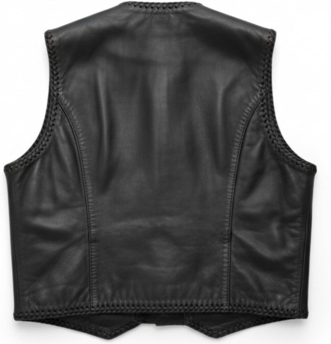 MDM Kinder Lederweste mit Conchos XS Schwarz, XS Schwarz