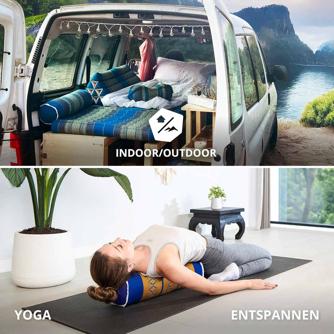 livasia Nackenrolle extralang Nackenstützkissen - Ø 17x56cm - Nackenkissen, Sofakissen Muster, Beinl