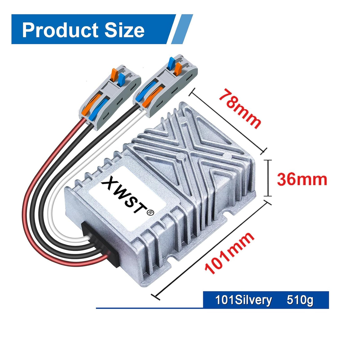 DC DC Wandler 12V auf 48V Spannungswandler 8A 384W mit Schnellverbinder Kabelverbinder, DC Step Up K
