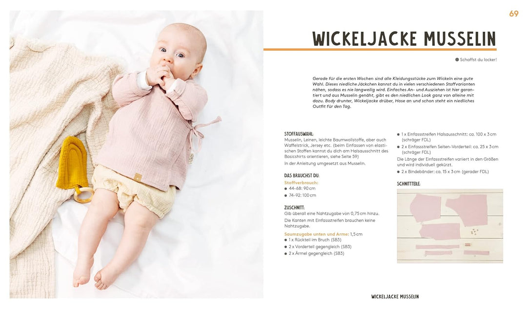 Hej. Babymode – Erstausstattung im Skandi-Look nähen: Body, Mützchen, Romper, Schlafanzug, Babynest