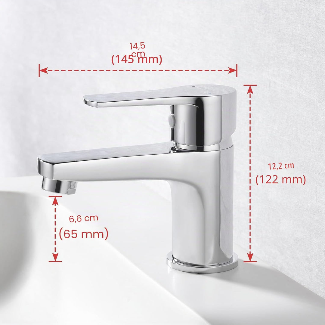 Ibergrif M11057 Wasserhahn Bad-Mischbatterie, Waschtischarmatur mit Geräuscharmem Keramischem Ventil