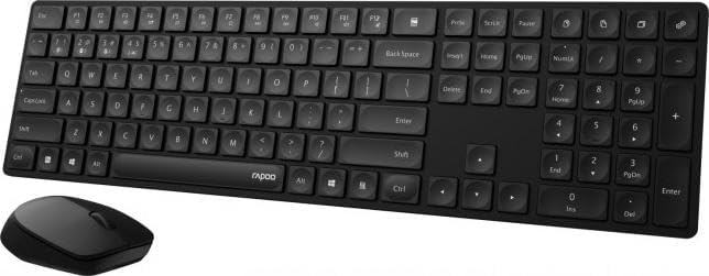 Rapoo Set Wireless Maus + Tastatur (Computermaus, Mouse, Keyboard, Wireless, Bluetooth, 1300 DPI, US