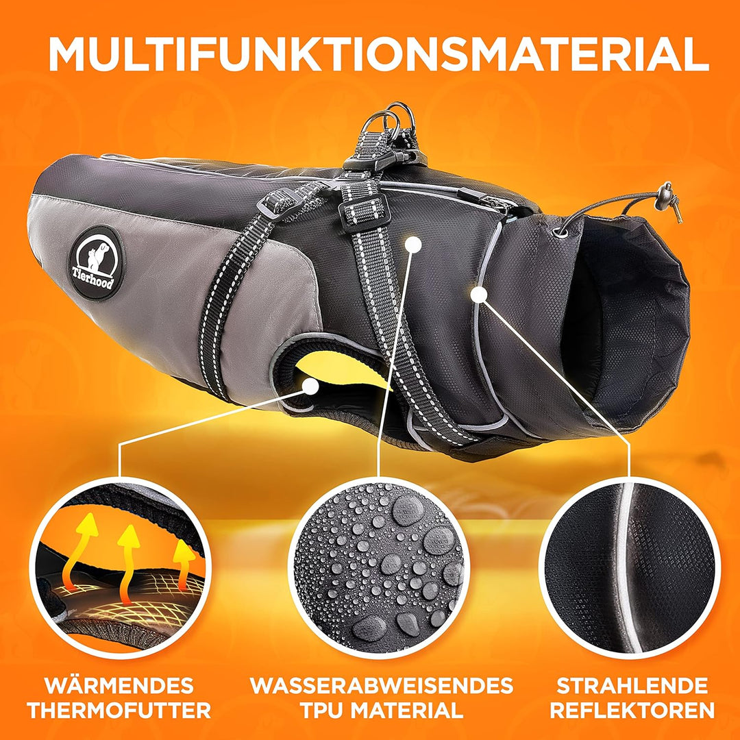 Regenmantel Hund - Hunderegenmantel wasserdicht- Reflektierende Regenjacke Hund - Hundemantel inkl.