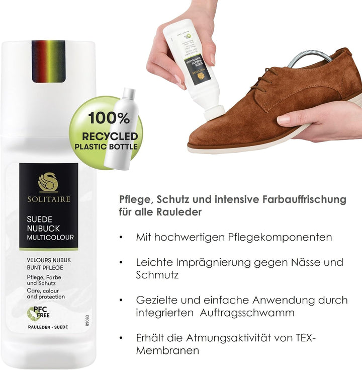 Solitaire Rauleder Schuhpflege-Set Velours Nubuk Wildleder Pflege Schuhputzset