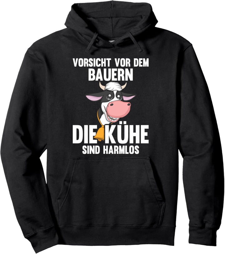 Landwirtschaft Vorsicht vor dem Bauern |Damen Kuh Pullover Hoodie
