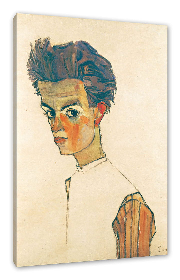Generisch Egon Schiele - Selbstportrait als Leinwandbild / Grösse: 100x70 cm / Wandbild / Kunstdruck