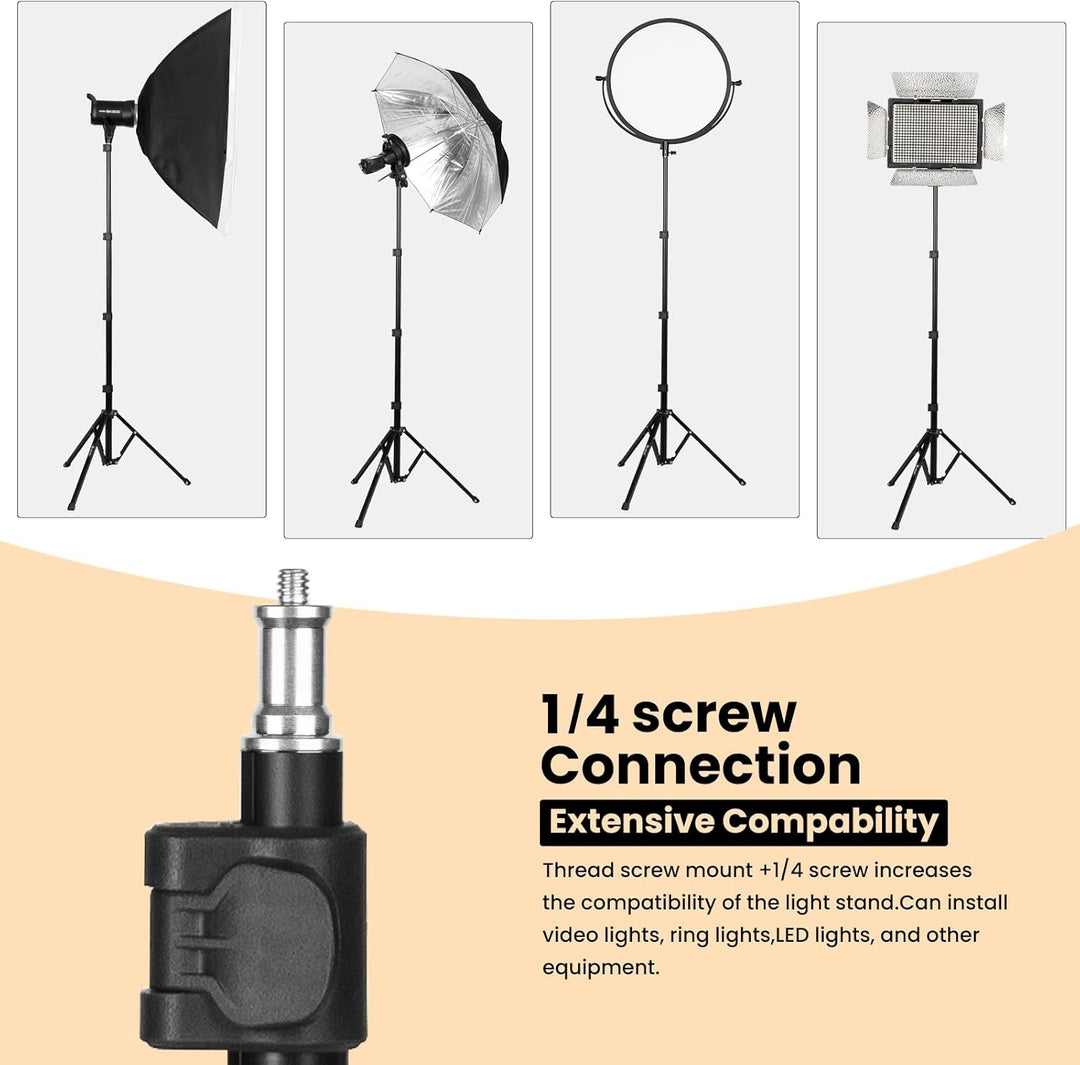 TARION Lichtstativ 180 cm Aluminium Lampenstativ Traglast 8 kg für Studio Outdoor Fotografie Ringlic