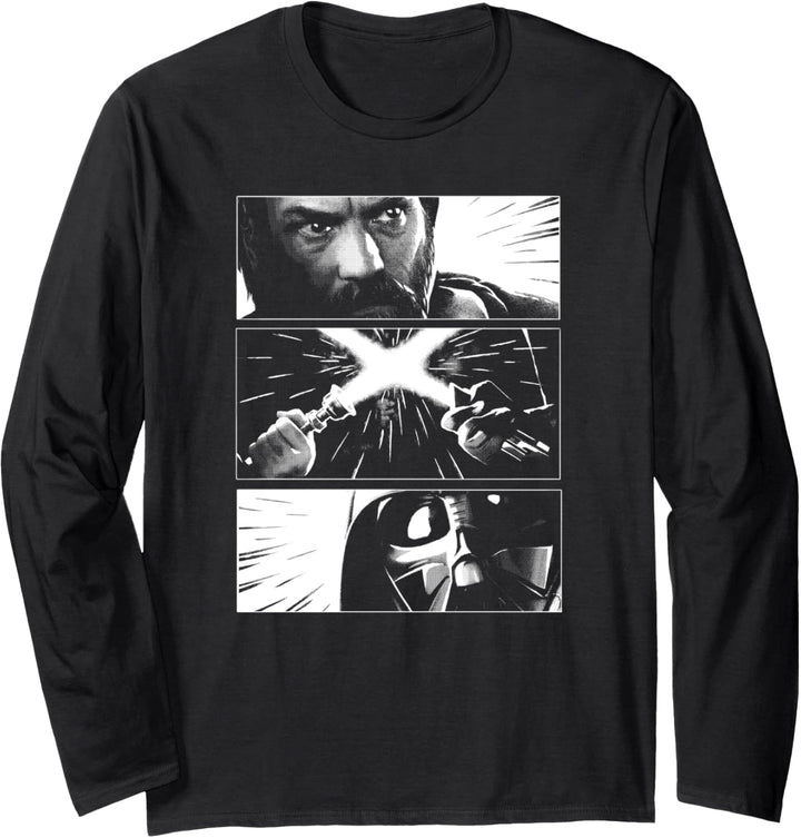 Star Wars: Obi-Wan Kenobi Vader And Kenobi Comic Panels Langarmshirt