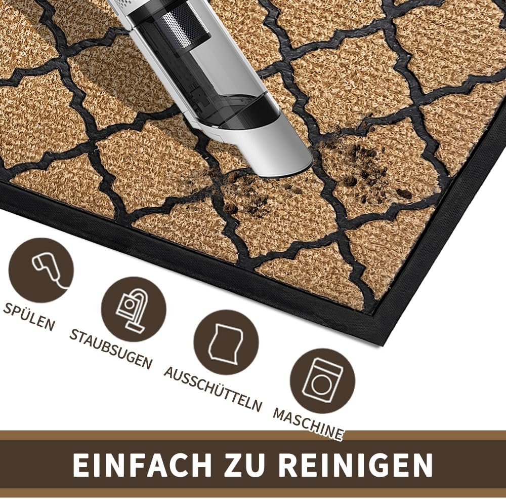 Qingbei Rina 60 x 90 cm Fussmatte aussen, rutschfeste Schmutzfangmatte Türmatte, Waschbar Fussmatte