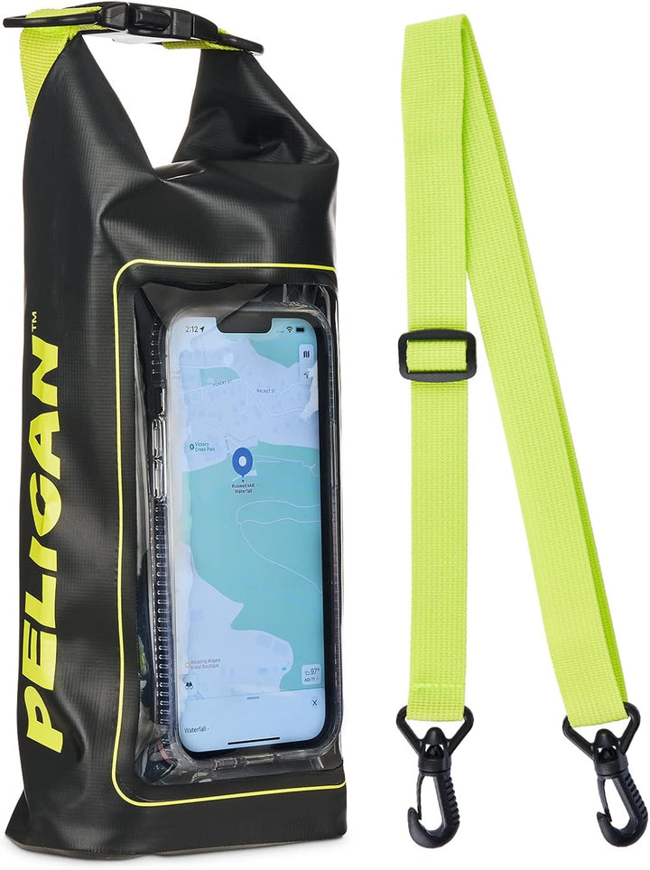 Pelican Marine Wasserdichter Roll-Top Dry Bag Dry Bag - Black/Hi-vis Yellow, Dry Bag - Black/Hi-vis