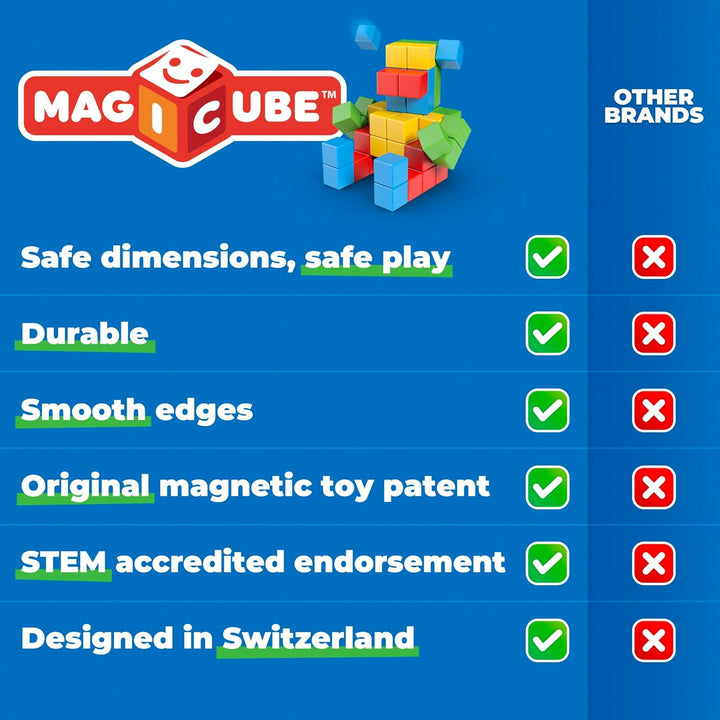 GEOMAG Magicube Stacking 8 Dschungel | Magnetische Bausteine | Baustein-Set mit Dschungelfiguren | M