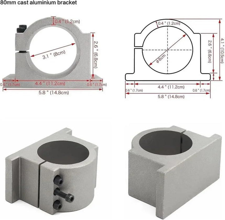 RATTMMOTOR 2.2kW 220V Luftgekühlten Spindelmotor mit 14 Stück ER20 Spannzange und 2.2kW 220V VFD Fre