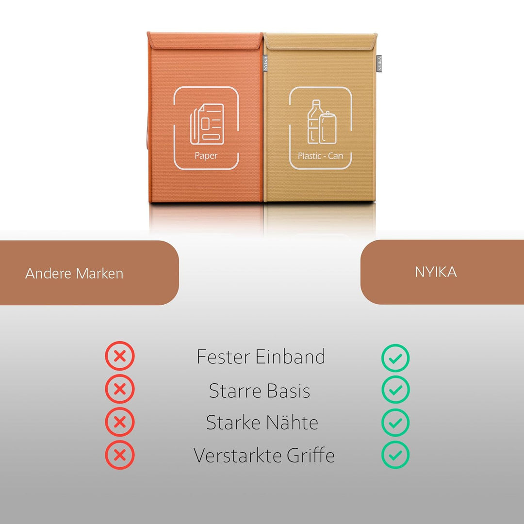 NYIKA Recycling System - Altglas Sammelbehälter - Pfandflaschen Aufbewahrung - Leergut Sammelbehälte