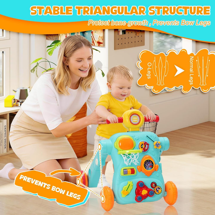 Baby Lauflernhilfe,3-in-1 Lauflernwagen mit Verstellbare Geschwindigkeit, 2 Höhenverstellbar,Gehfrei