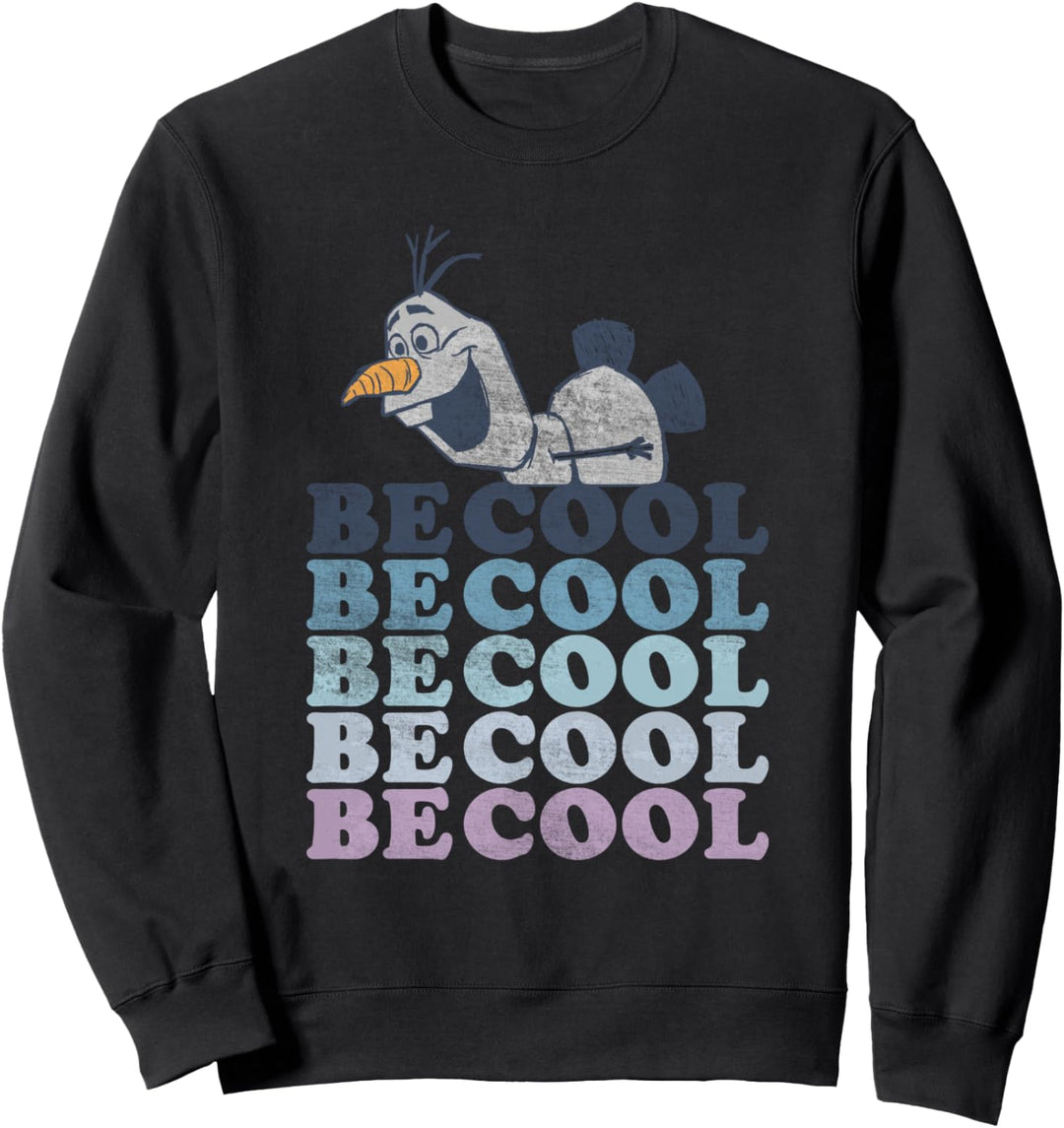 Disney Frozen 2 Olaf Be Cool Colorful Word Stack Sweatshirt
