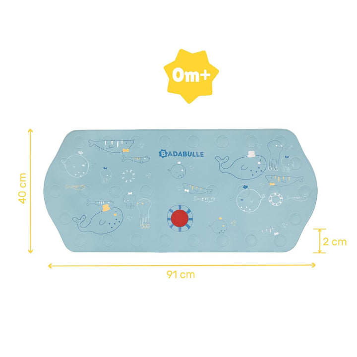 Badabulle XXL Badematte Meerestiere für Kinder, 91 x 40 cm, rutschfest & mit Temperatursensor, Meere