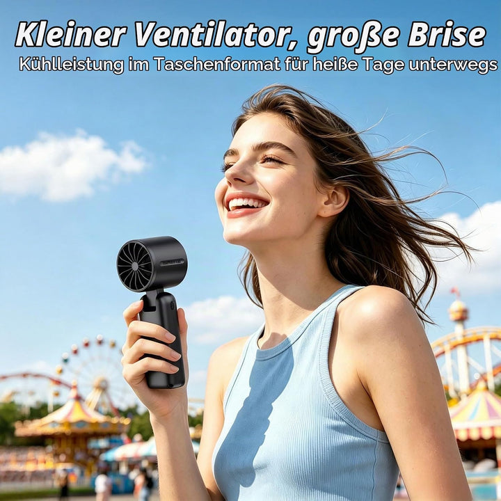 Handventilator Akku Aufladbar 3-in-1,5000mAh Mini Ventilator mit 100 Geschwindigkeiten,12H Laufzeit,