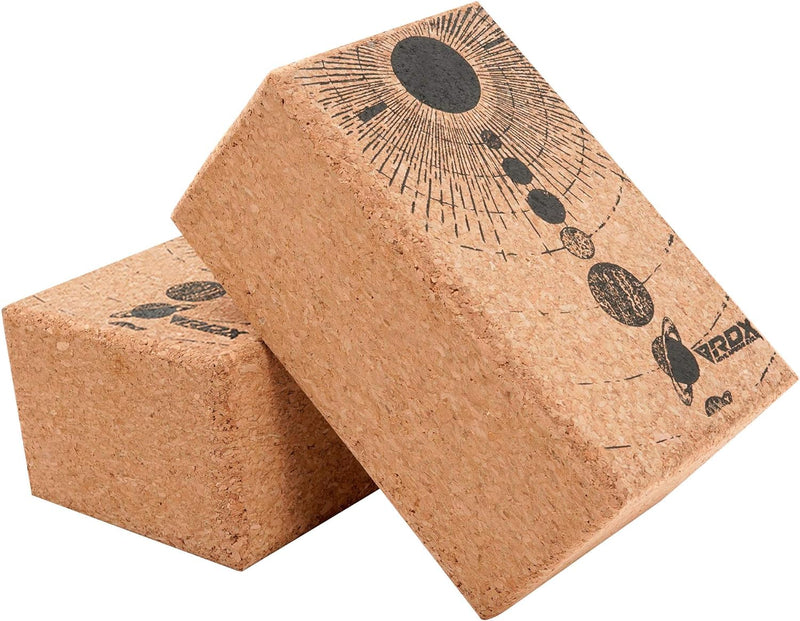 RDX Yoga Cork Block Set, High Density Eva Schaumstoff Rutschfester Blöcke, Leichtes Yogaklotz für Kö