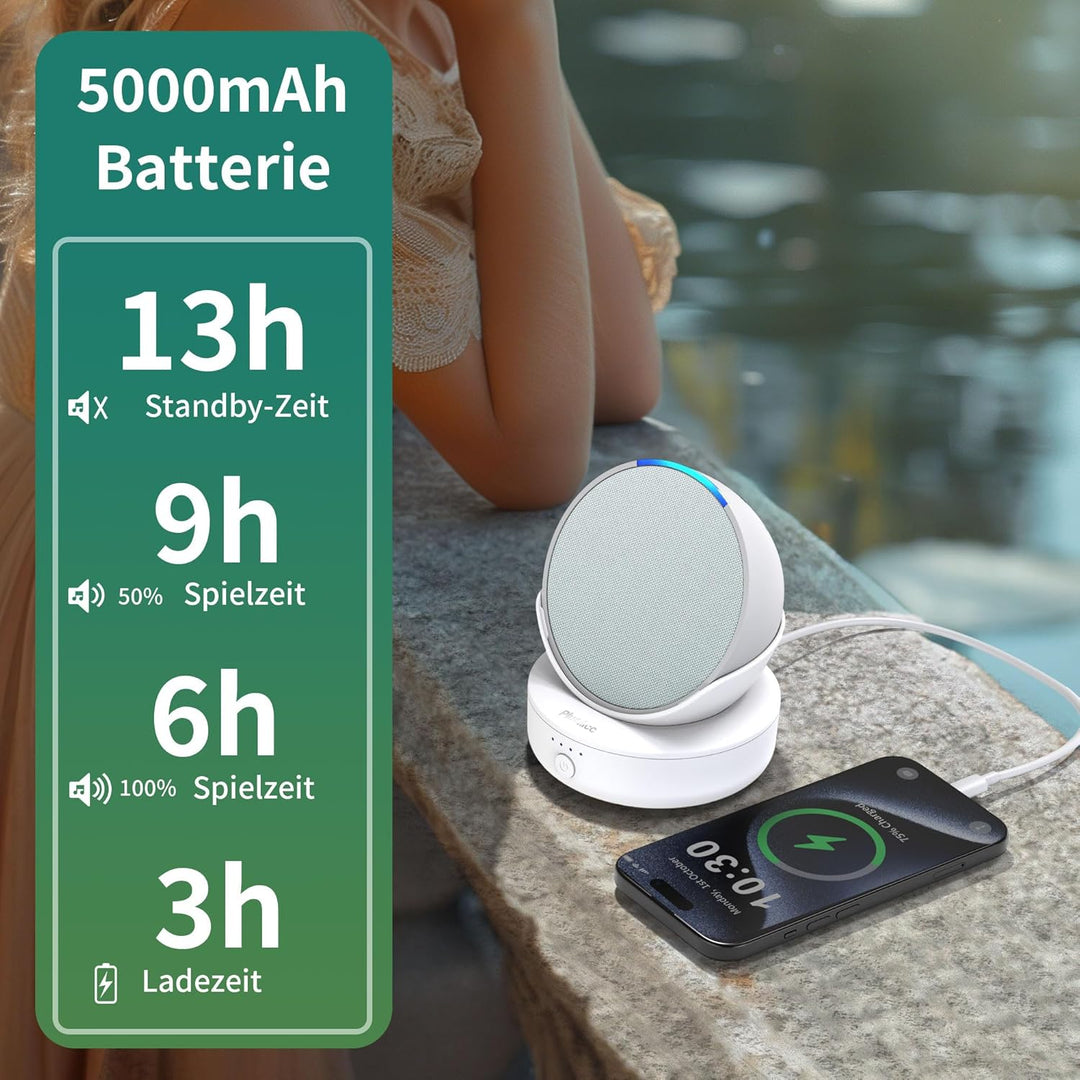 Akku für Ech0 Pop - Tragbare Batterie Akkustation Batteriesockel Ladestation für Cellphone (Ohne Pop