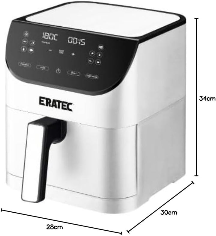 ERATEC AF-66 Heissluftfritteuse XXL 5,5L 1500W Air Fryer ohne Öl Heisluftfritöse mit LED Touchscreen