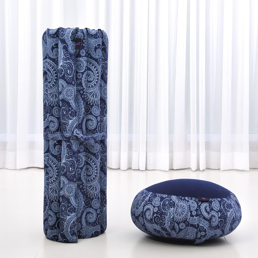 Leewadee Meditationskissen Set Sitzkissen Rund Zafu Yoga Kissen Zabuton Yogakissen Meditationskissen