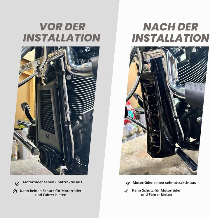 HDBUBALUS Schwarze untere vordere Kinnspoiler Air Dam Verkleidung Abdeckung für Harley Softail Stree
