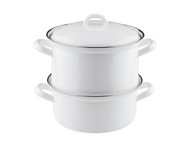 Riess, 0286-033, Kartoffelkocher mit Emaildeckel 18, CLASSIC- WEISS, Höhe 19 cm, Durchmesser 18 cm,