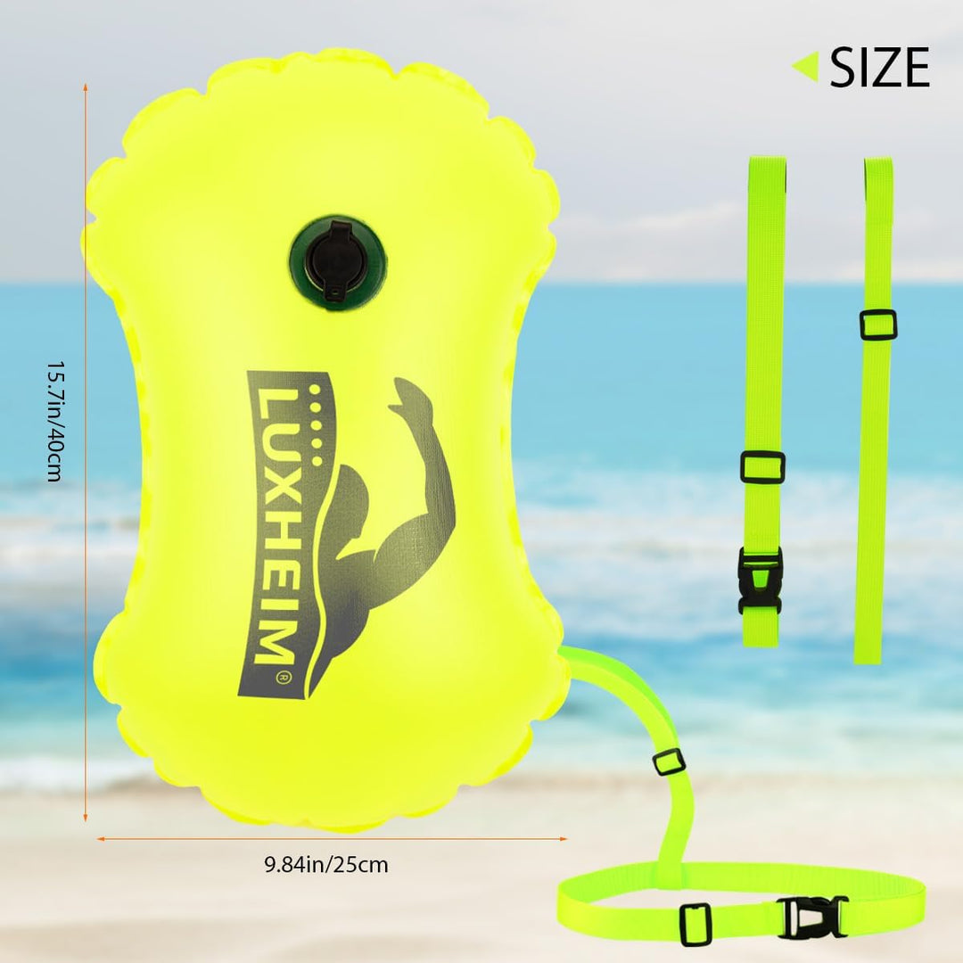 2 Pack Schwimmen Boje Schleppschwimmer für Open Water Schwimmen gut sichtbar Schwimmer Dry Bag wasse