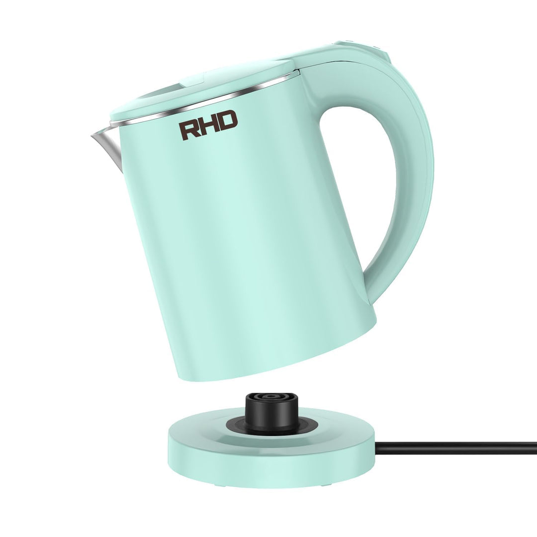 Reisewasserkocher 500ML Wasserkocher Klein, Edelstahl-Teekanne, Sockel mit Aufbewahrungsfunktion für