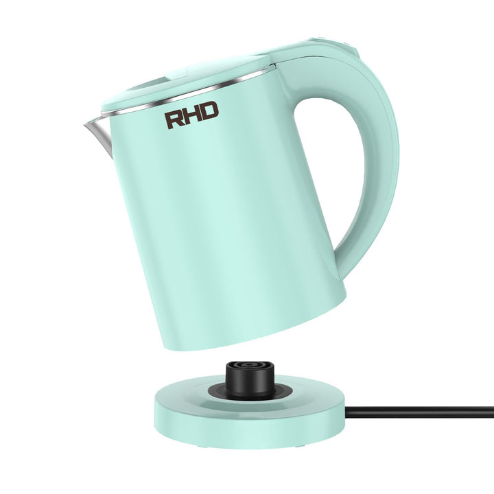 Reisewasserkocher 500ML Wasserkocher Klein, Edelstahl-Teekanne, Sockel mit Aufbewahrungsfunktion für