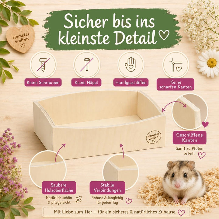 Hamster &amp; Mäuse Sandbad Modern Art mit Easy Entry - das Elegante Sandbad auch wenn Ihr Liebling älte