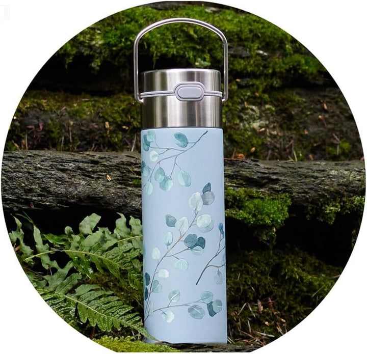 Doppelwandige Edelstahlflasche Leeza Eucalyptus 500ml