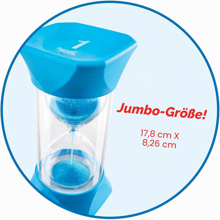 Learning Resources Jumbo-Sanduhr, 1-Minute-Sanduhr mit gummierten weichen Endkappen, für ruhige Paus