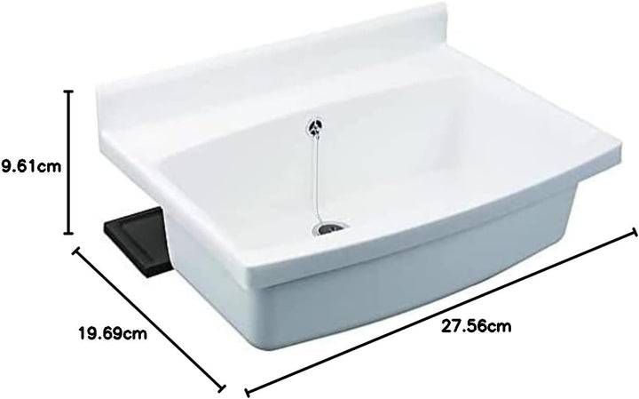 SANIT maxi Wandausgussbecken weiss (Ausgussbecken aus schlagfesten Kunststoff, Breite 70 cm, Fassung