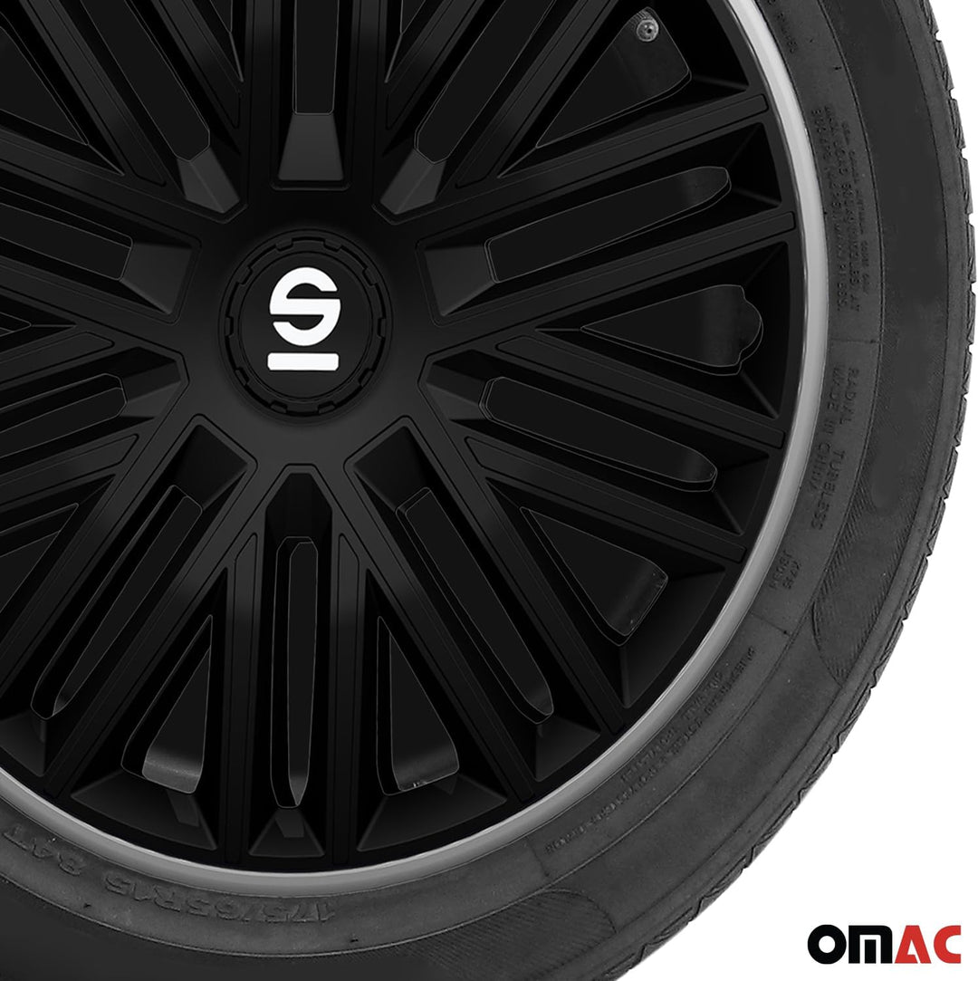 Sparco Radzierblenden Bergamo - 16-Zoll - Schwarz/Grau - Satz mit 4 Stück